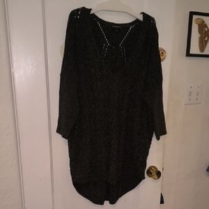 Express | Dark Knit Sweater - Scoop Neck